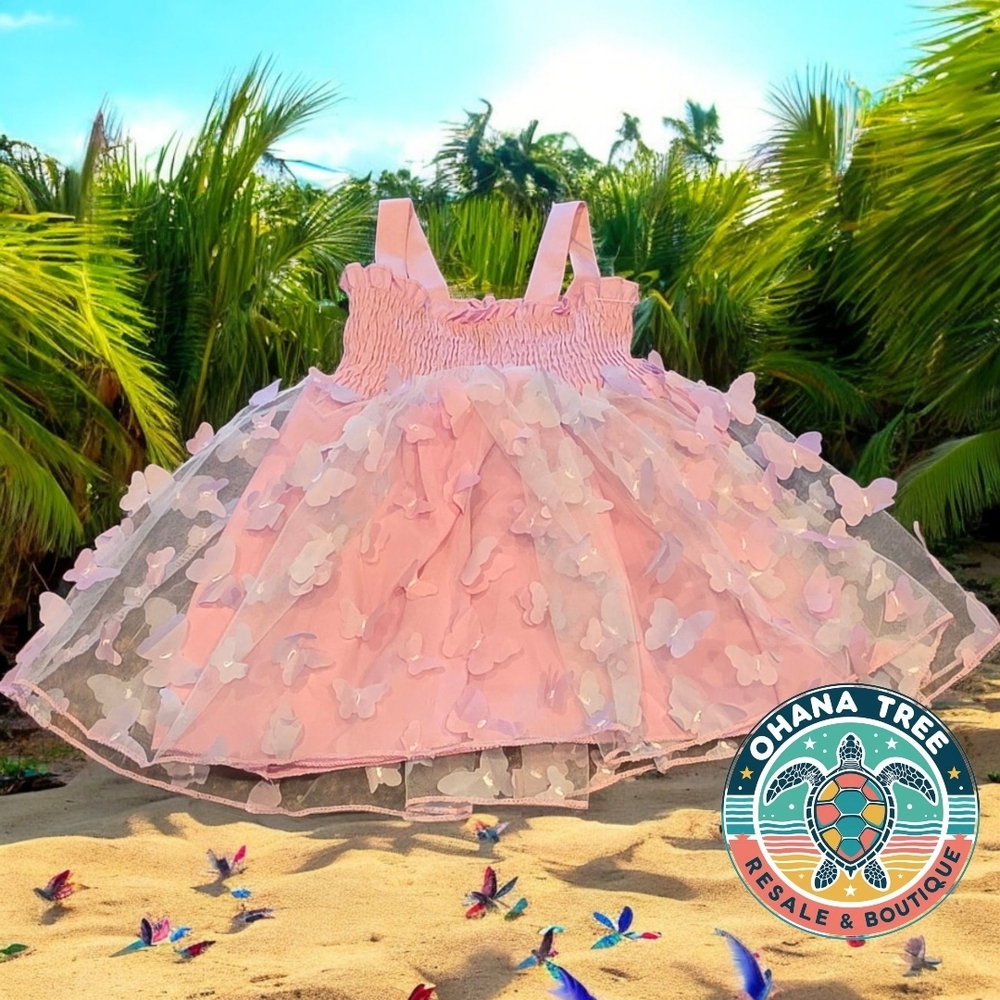 Ohana Tree Pink Butterfly Dress